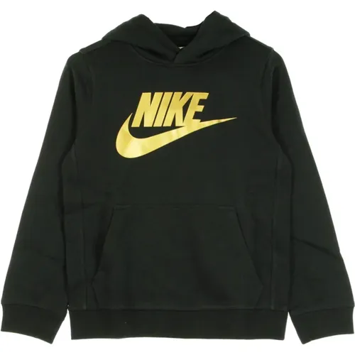 Jungen Club Fleece Kapuzenpullover Schwarz/Gold , Herren, Größe: XS - Nike - Modalova