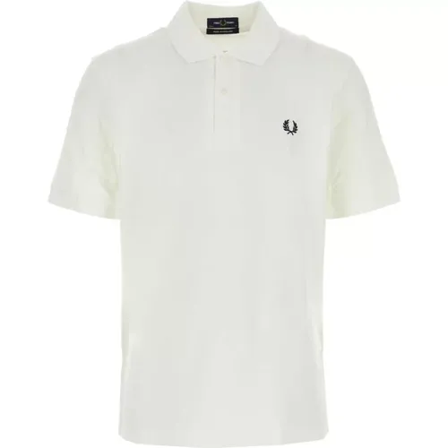 Klassisches Weißes Piquet Polo Shirt , Herren, Größe: S - Fred Perry - Modalova