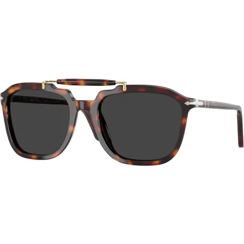 Stilvolle Sonnenbrille in Braun Schildpatt , unisex, Größe: 55 MM - Persol - Modalova