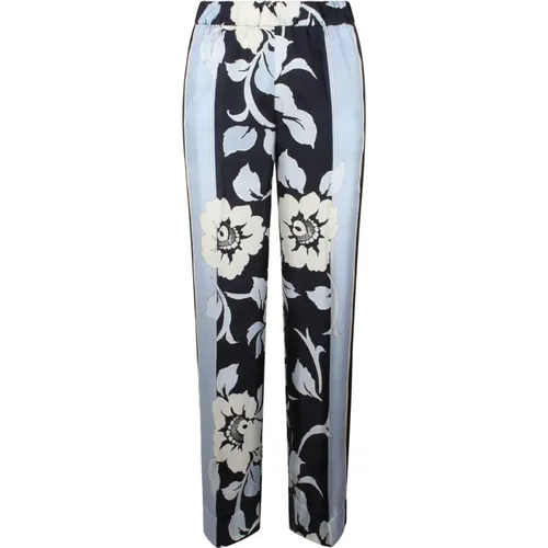 Silk Floral Print Trousers Ss24 , female, Sizes: XL, L - P.a.r.o.s.h. - Modalova