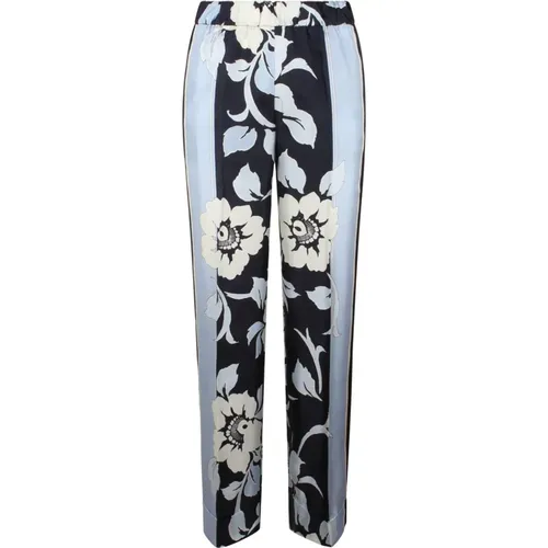 Silk Floral Print Trousers Ss24 , female, Sizes: XS, L - P.a.r.o.s.h. - Modalova