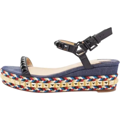 Pre-owned Denim sandals , female, Sizes: 3 UK - Christian Louboutin Pre-owned - Modalova