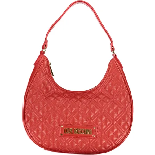 Rote Handtasche mit Verstellbarem Riemen und Reißverschluss - Love Moschino - Modalova