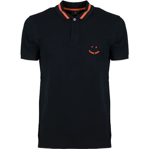 Cotton Polo Shirt with Red Logo Print , male, Sizes: S - PS By Paul Smith - Modalova