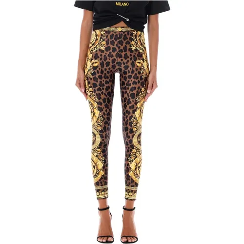 Barocco Leo Leggings , Damen, Größe: S - Versace - Modalova