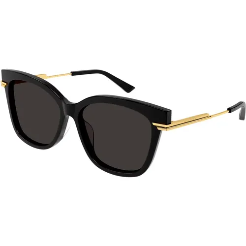 Stilvolle Sonnenbrille Bv1296Sa schwarz , Damen, Größe: 57 MM - Bottega Veneta - Modalova