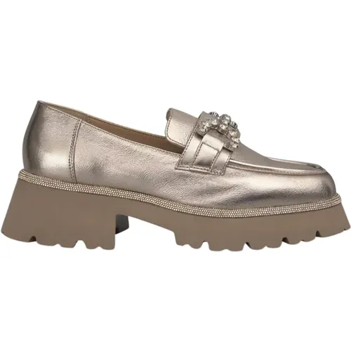 Platform loafer with rhinestones , female, Sizes: 3 UK, 8 UK, 7 UK, 9 UK, 6 UK, 4 UK, 5 UK - Alma en Pena - Modalova