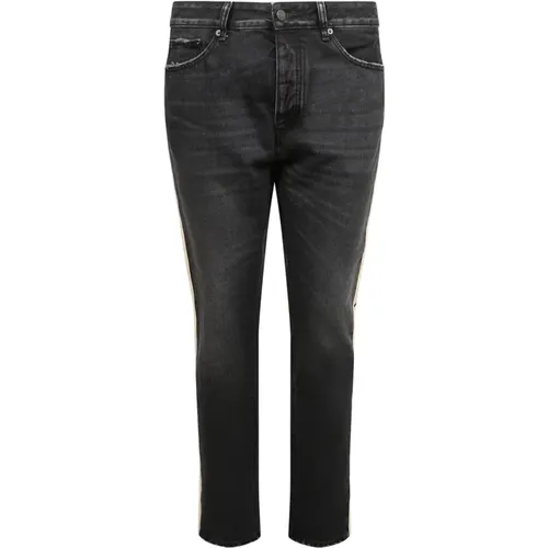 Schwarze Track Jeans mit weißen Streifen , Herren, Größe: W30 - Palm Angels - Modalova