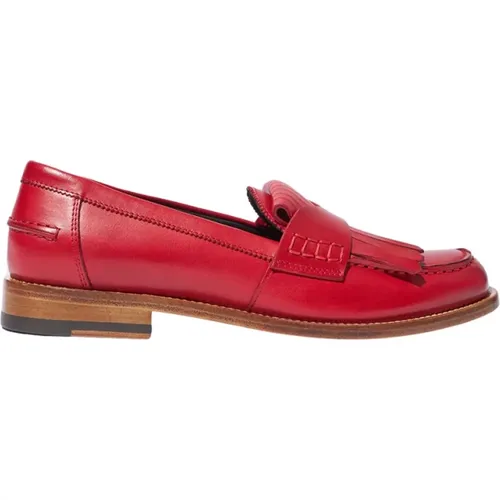 Roter Fransen-Pennyloafer,Tan Suede Fringed Penny Loafer,Fringed Penny Loafer in Grau - Scarosso - Modalova