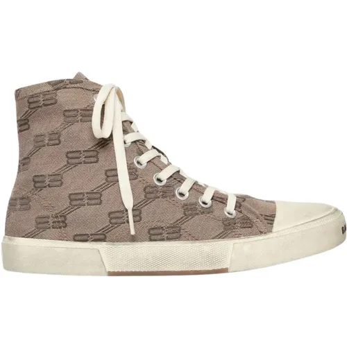 Monogram Logo Hi-Top Sneakers , male, Sizes: 9 UK - Balenciaga - Modalova