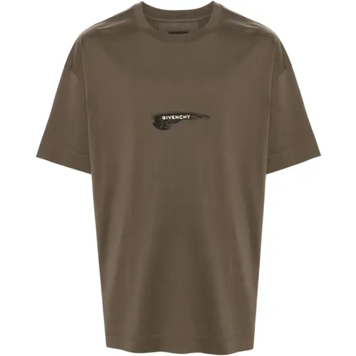 Militärgrünes Logo-T-Shirt , Herren, Größe: S - Givenchy - Modalova