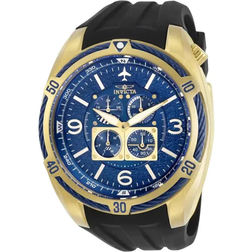 Aviator Men's Quartz Watch Blue Dial , male, Sizes: ONE SIZE - Invicta Watches - Modalova