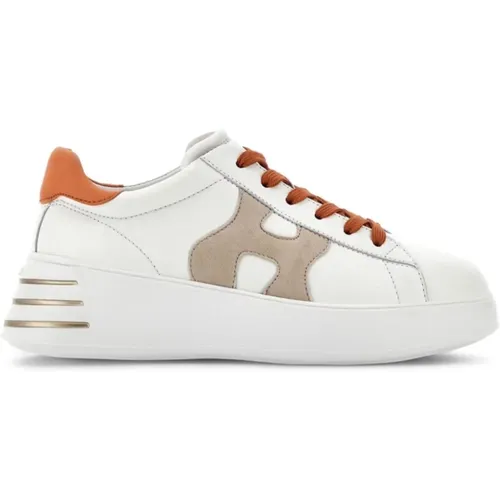 Rebel H564 Sneakers - Weiß/Beige/Orange , Damen, Größe: 37 EU - Hogan - Modalova