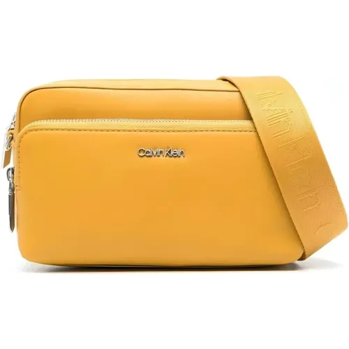 Stylish Gold Cross Body Bag , female, Sizes: ONE SIZE - Calvin Klein - Modalova
