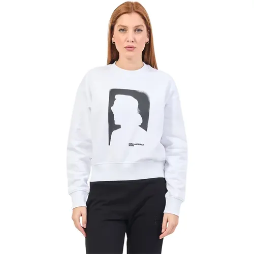 Pullover Weiß , Damen, Größe: L - Karl Lagerfeld - Modalova