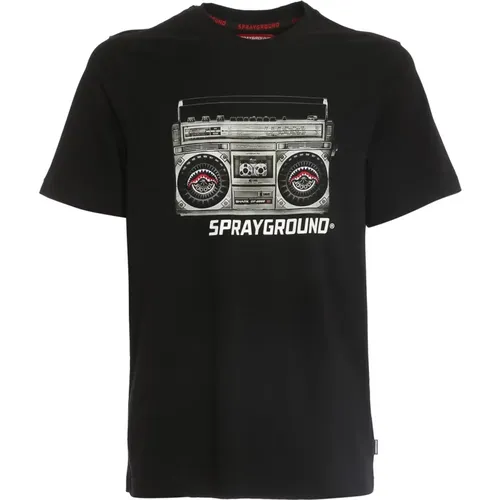 Radio Print Jersey T-Shirt , Herren, Größe: XL - Sprayground - Modalova