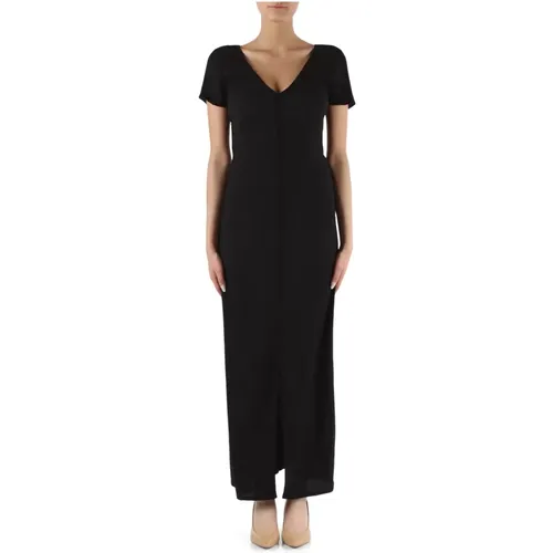 Long stretch fabric dress with crinkle effect , female, Sizes: M - Calvin Klein Jeans - Modalova