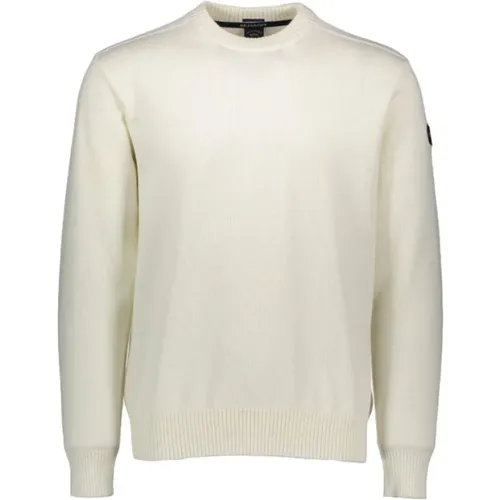 Bretagne Wool Creweck With Iconic Badge Genser , male, Sizes: S, L - PAUL & SHARK - Modalova