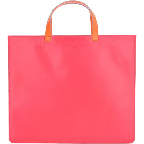 Pink Gelb Super Fluo Leder Tote Tasche - Comme des Garçons - Modalova