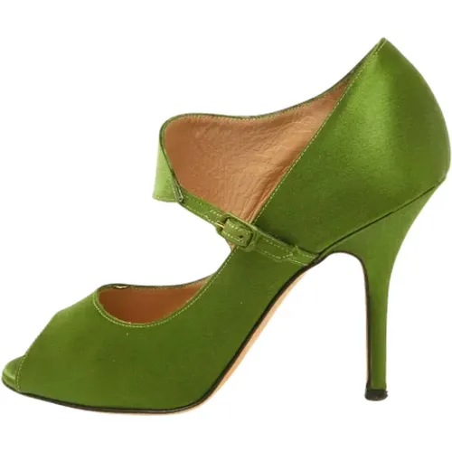 Pre-owned Satin heels , Damen, Größe: 37 1/2 EU - Manolo Blahnik Pre-owned - Modalova