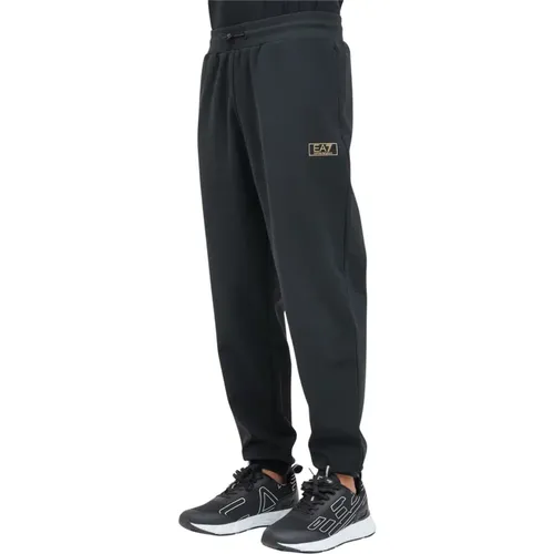 Sportliche Schwarze Hose mit Logo - Emporio Armani EA7 - Modalova