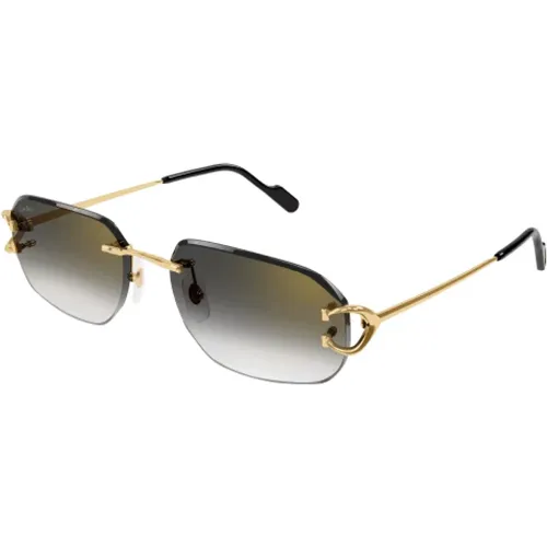 Rimless ‘ Ct0468S’ Sunglasses /Gold , unisex, Sizes: L - Cartier - Modalova