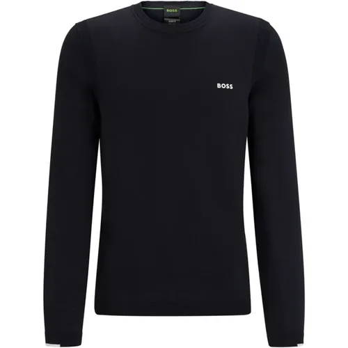 Dunkelblaue Baumwollpullover , Herren, Größe: 2XL - Hugo Boss - Modalova