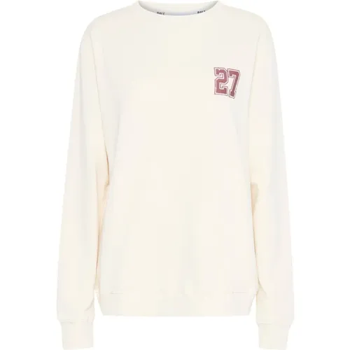 Off White Sweatshirt with Embroidered Detail , female, Sizes: 2XL, XL, S, M, L, XS - Ball - Modalova