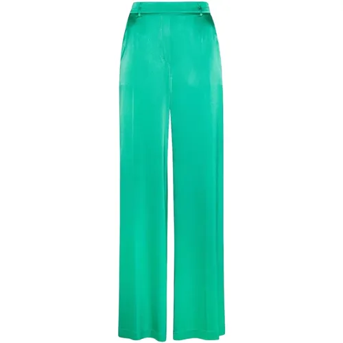 Shiny Flowing Silk Trousers , female, Sizes: S - Forte Forte - Modalova