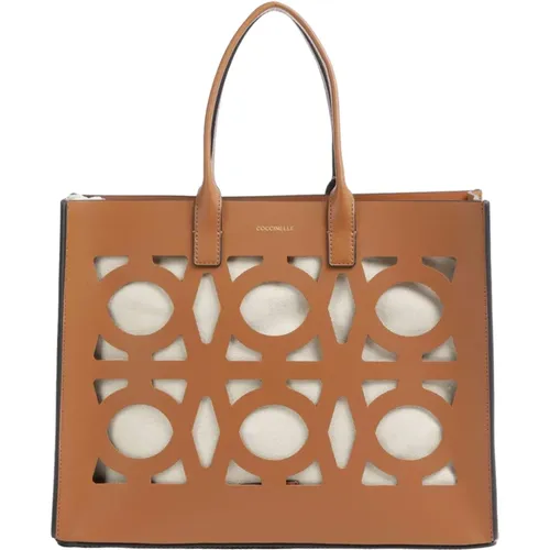 Leather Shopper Bag with Removable Lining , female, Sizes: ONE SIZE - Coccinelle - Modalova