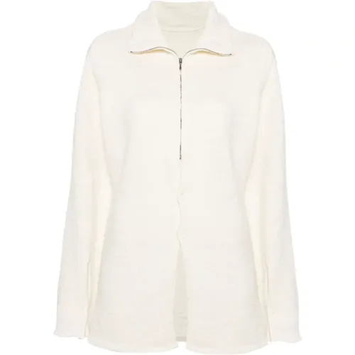 Turtleneck Cardigan - Cream White , female, Sizes: XS, M, S - Maison Margiela - Modalova