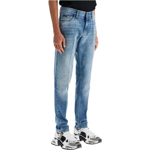 Low-rise regular fit jeans with tapered leg , male, Sizes: M, XL - Dolce & Gabbana - Modalova