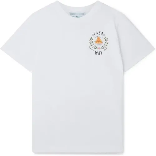 Cotton T-shirt with Classic Print , male, Sizes: M, XL - Casablanca - Modalova