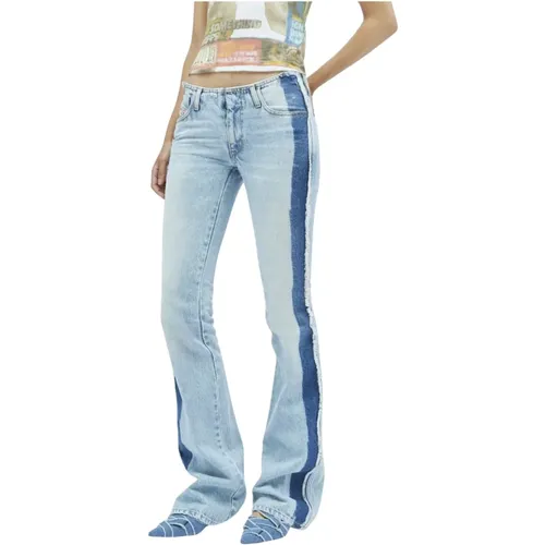 Gestreifte Low-Rise-Jeans , Damen, Größe: W26 - Diesel - Modalova