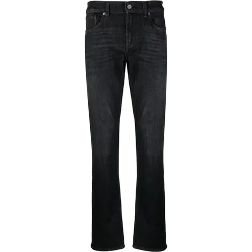 Schwarze Slimmy Pleasant Jeans , Herren, Größe: W38 - 7 For All Mankind - Modalova