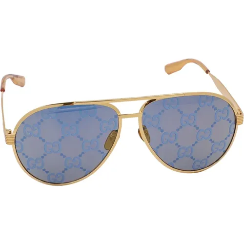 Mens Accessories Sunglasses Gold Ss24 , male, Sizes: ONE SIZE - Gucci - Modalova