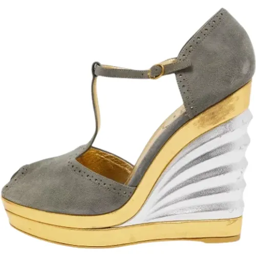 Pre-owned Suede heels , female, Sizes: 6 1/2 UK - Yves Saint Laurent Vintage - Modalova