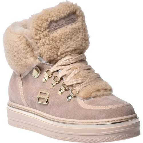 Trainers in suede and sheepskin , female, Sizes: 7 UK, 5 1/2 UK, 5 UK, 6 UK, 8 UK, 3 UK, 4 UK, 3 1/2 UK, 4 1/2 UK - Baldinini - Modalova