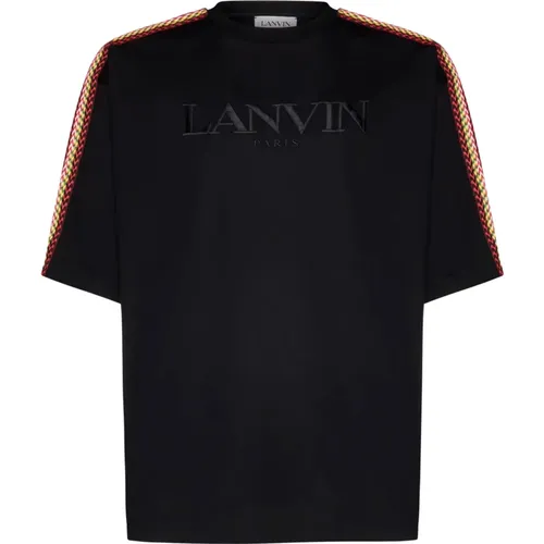 Schwarzes Spitzenverziertes T-Shirt - Lanvin - Modalova