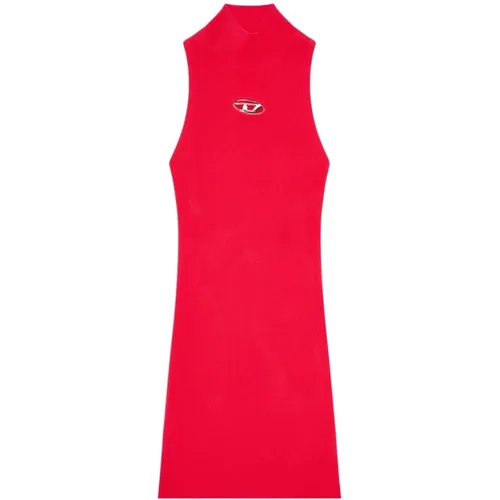 Ribbed Knit Turtleneck Dress , female, Sizes: S, M - Diesel - Modalova