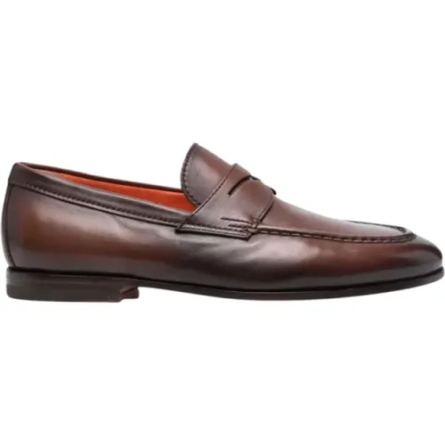 Leather Moccasins , male, Sizes: 11 UK, 9 UK, 8 UK, 9 1/2 UK, 10 UK, 7 UK, 8 1/2 UK, 6 UK - Santoni - Modalova