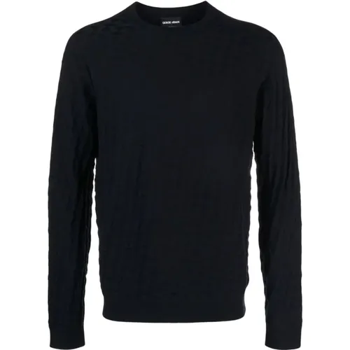 Eleganter Blauer Herren Sweatshirt , Herren, Größe: 4XL - Giorgio Armani - Modalova