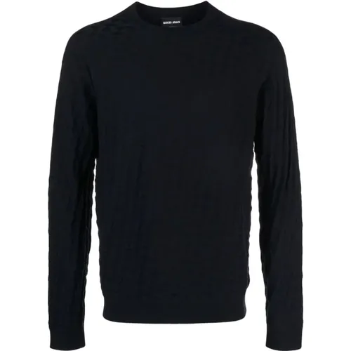 Eleganter Blauer Herren Sweatshirt , Herren, Größe: XL - Giorgio Armani - Modalova