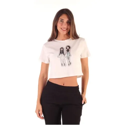 Damen Baumwoll T-Shirt , Damen, Größe: S - Kendall + Kylie - Modalova