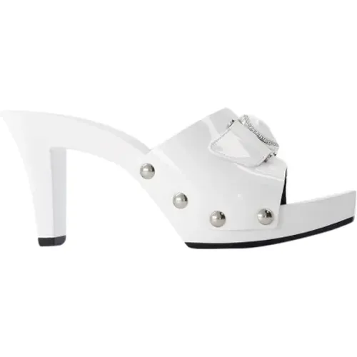 Leather heels , female, Sizes: 5 UK - Versace - Modalova