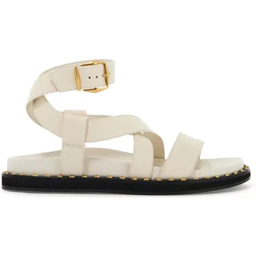 Criss-Cross Leather Flat Sandals , female, Sizes: 4 UK, 3 UK, 7 UK, 6 UK - Jimmy Choo - Modalova