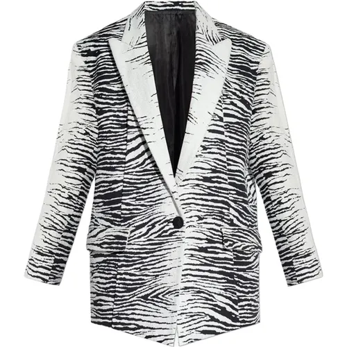 Animal Motif Glen Blazer Jacket , female, Sizes: XS, S - The Attico - Modalova