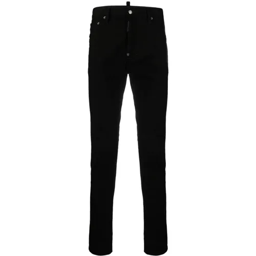 Schwarze Denim Jeans mit Reißverschluss,Slim-fit Jeans - Dsquared2 - Modalova