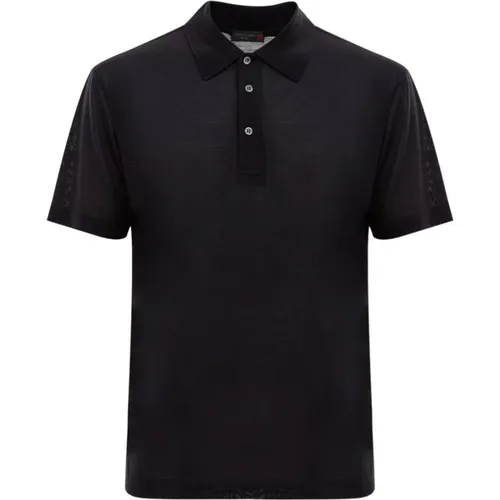 Schwarzes Seiden-Poloshirt - Corneliani - Modalova