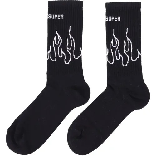 Flames Contour Socken Schwarz/Weiß - VISION OF SUPER - Modalova